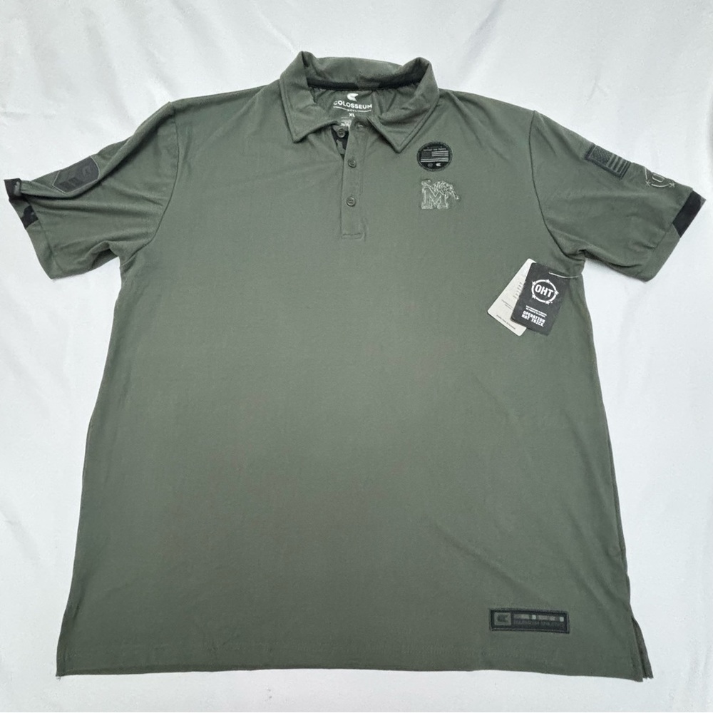 NWT University Memphis Tigers Green Polo Shirt Operation Hat Trick
